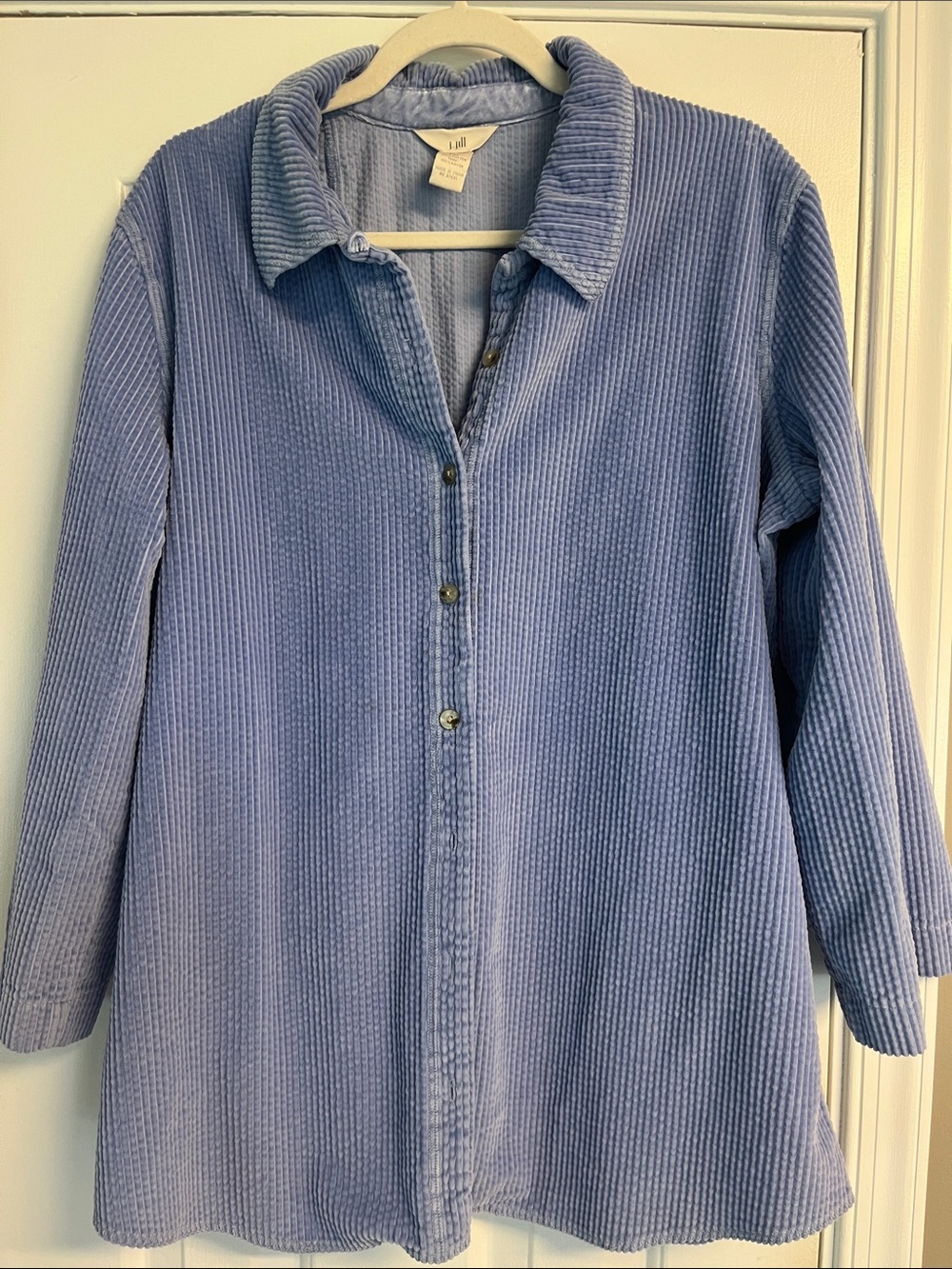Women’s J. Jill Lilac/Periwinkle Corduroy Button-Front Shacket